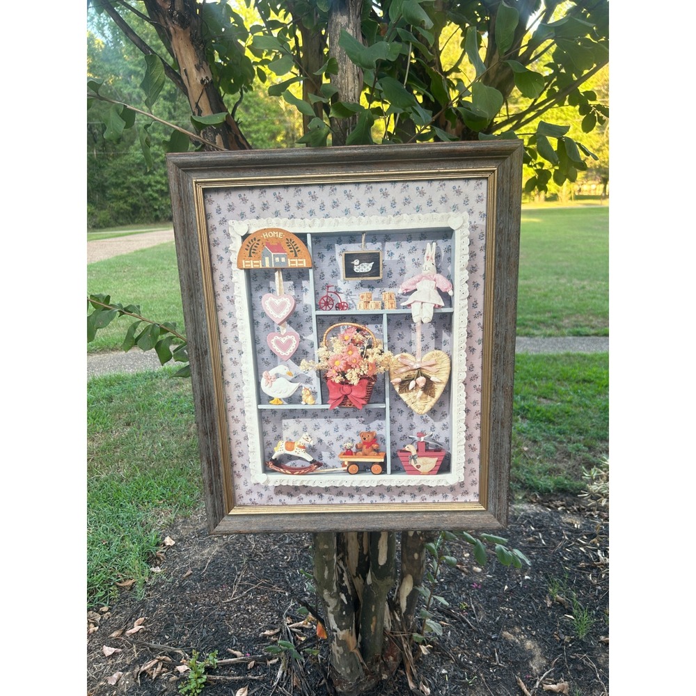 Vtg 89 Arthur Kaplan Cottagecore Nursery Trompe L'oeil Framed Print 16x20 VH6614
